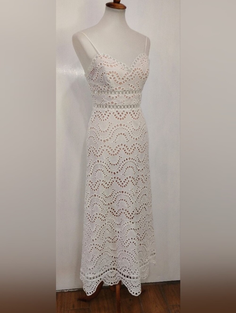 GIANNI BINI EYELET LACE MAXI DRESS